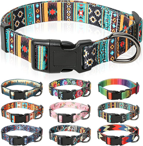 Dog collar medium multi colour - dog,